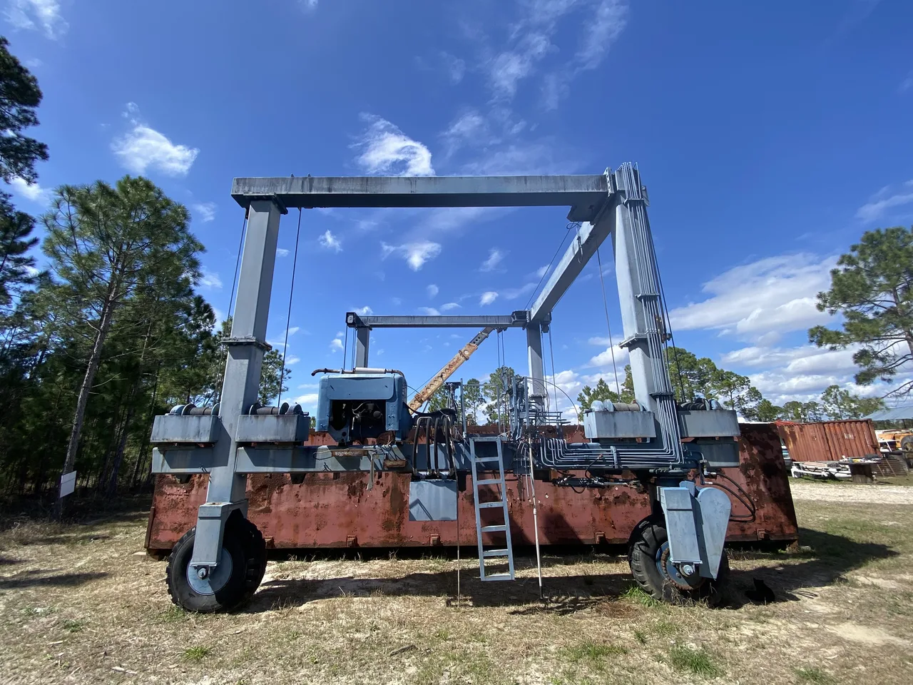 Travelift on the Gulf County Shipbuilding property